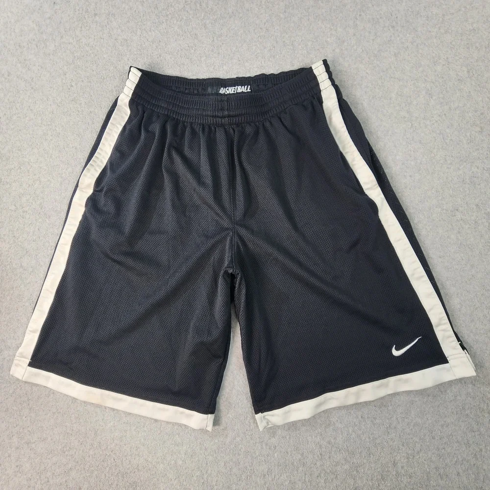 Nike Basketball Athletic Shorts Adult L 32x10 Black Pockets Embroidered‎ Swoosh